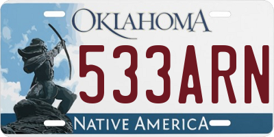 OK license plate 533ARN