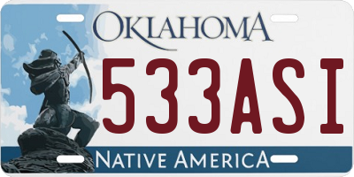 OK license plate 533ASI