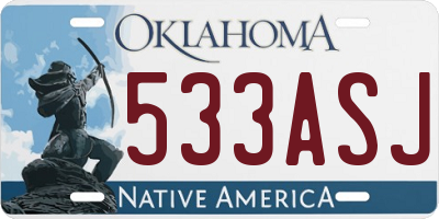 OK license plate 533ASJ