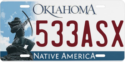 OK license plate 533ASX