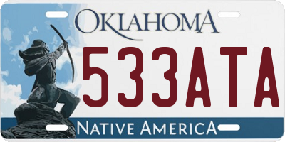 OK license plate 533ATA