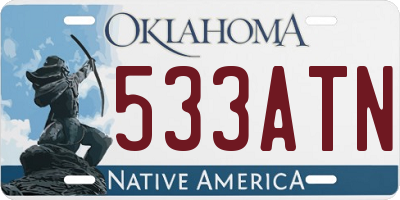 OK license plate 533ATN