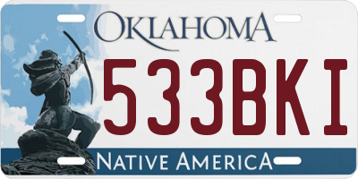 OK license plate 533BKI