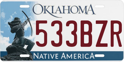 OK license plate 533BZR