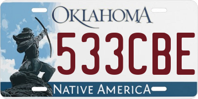 OK license plate 533CBE