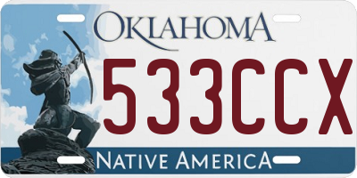 OK license plate 533CCX