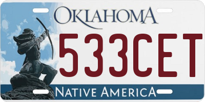 OK license plate 533CET