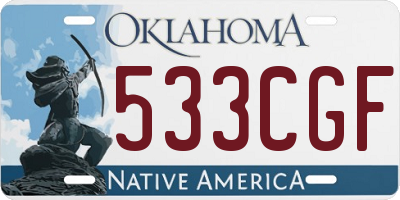 OK license plate 533CGF