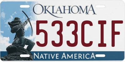OK license plate 533CIF