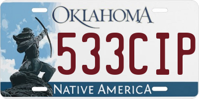 OK license plate 533CIP
