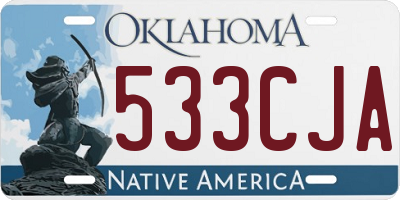 OK license plate 533CJA