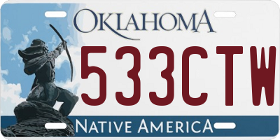 OK license plate 533CTW