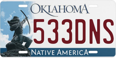OK license plate 533DNS