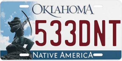 OK license plate 533DNT