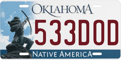 OK license plate 533DOD