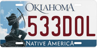 OK license plate 533DOL