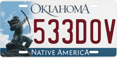 OK license plate 533DOV