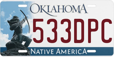 OK license plate 533DPC