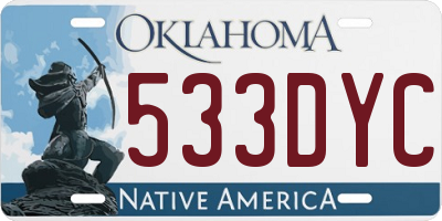 OK license plate 533DYC