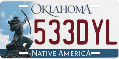OK license plate 533DYL