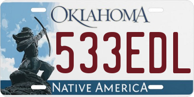 OK license plate 533EDL