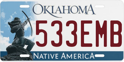 OK license plate 533EMB
