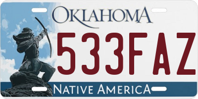 OK license plate 533FAZ