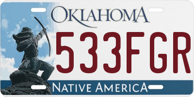 OK license plate 533FGR