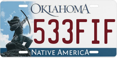 OK license plate 533FIF