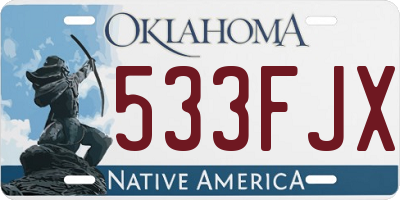 OK license plate 533FJX