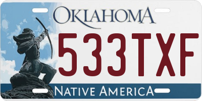 OK license plate 533TXF