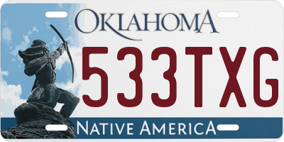 OK license plate 533TXG