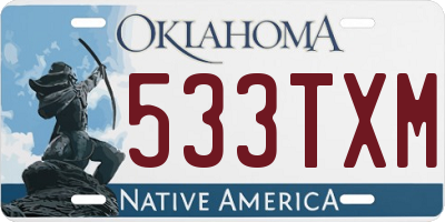 OK license plate 533TXM