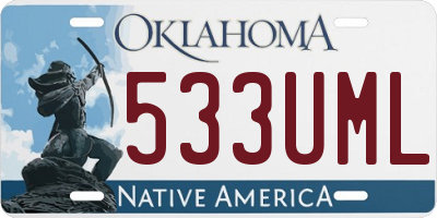 OK license plate 533UML