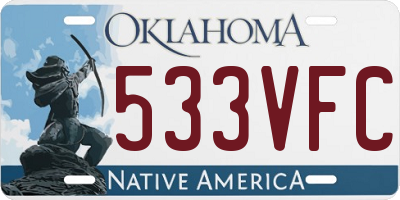 OK license plate 533VFC