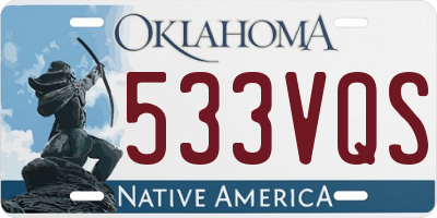 OK license plate 533VQS