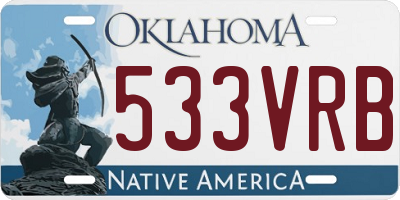OK license plate 533VRB