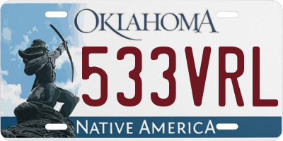 OK license plate 533VRL