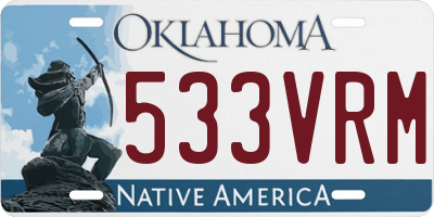 OK license plate 533VRM