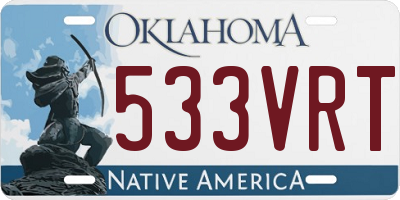 OK license plate 533VRT