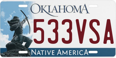 OK license plate 533VSA