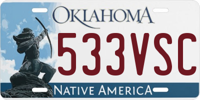 OK license plate 533VSC