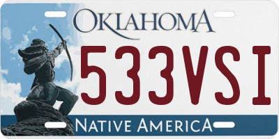 OK license plate 533VSI