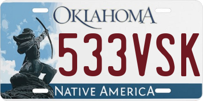 OK license plate 533VSK
