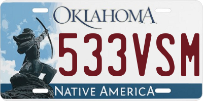 OK license plate 533VSM
