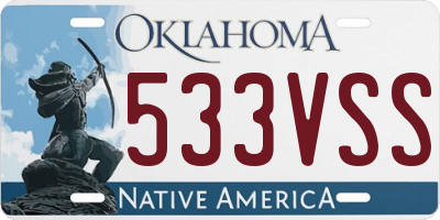 OK license plate 533VSS