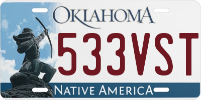 OK license plate 533VST