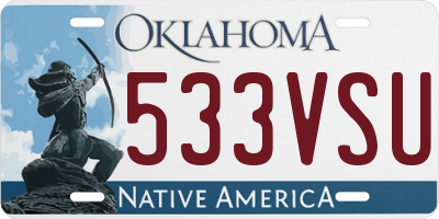 OK license plate 533VSU