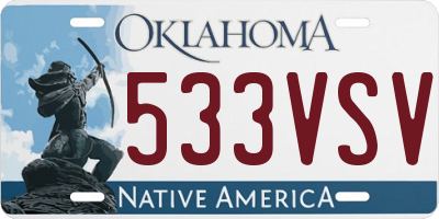 OK license plate 533VSV