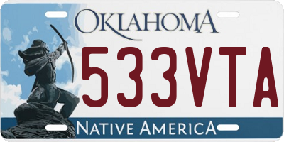 OK license plate 533VTA